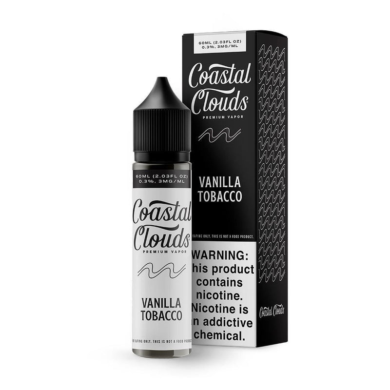 Vanilla Tobacco by Coastal Clouds Series E-Liquid 60mL (Freebase) with packaging