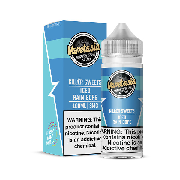 Killer Sweets Iced Rain Bops Vapetasia Synthetic 100mL with packaging