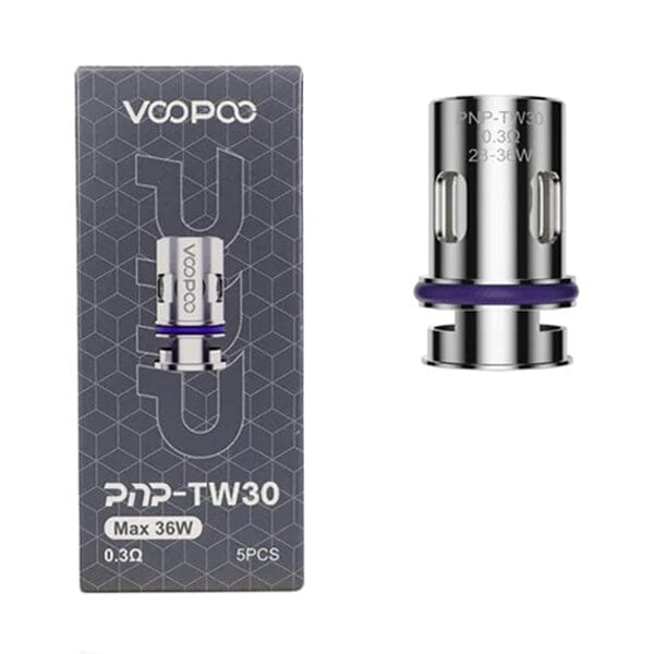 VooPoo PnP Coils (5-Pack) PnP-TW30 0.3ohm with packaging