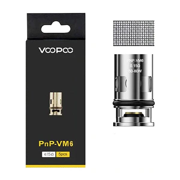 VooPoo PnP Coils (5-Pack) PnP-VM6 0.15ohm with packaging