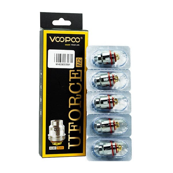 VooPoo UFORCE Replacement Coils (Pack of 5) N2 with packaging
