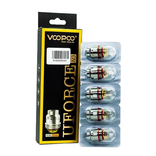 VooPoo UFORCE Replacement Coils (Pack of 5) N3 with packaging