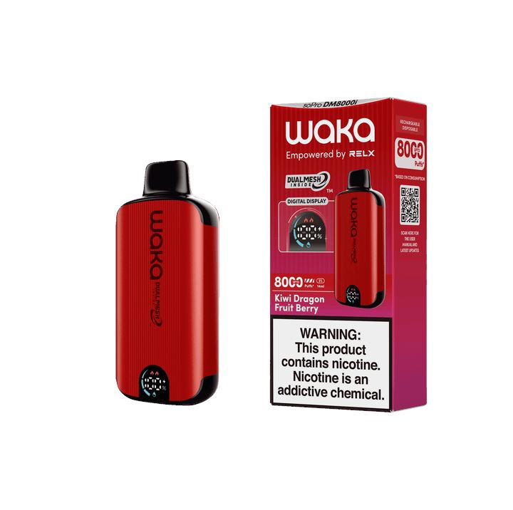 WAKA SoPro DM8000 17mL 8000 Puff Disposable - Kiwi Dragon Fruit Berry with packaging