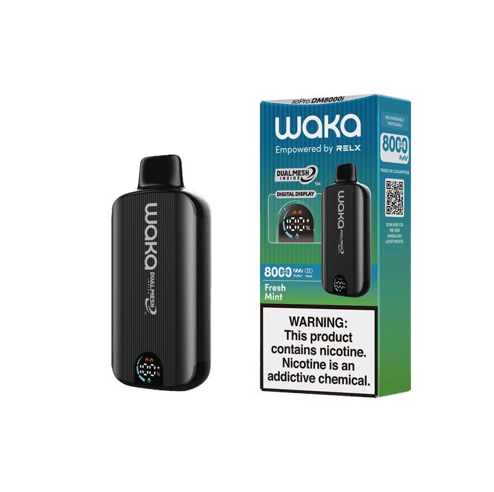 WAKA SoPro DM8000 17mL 8000 Puff Disposable - Fresh Mint with packaging
