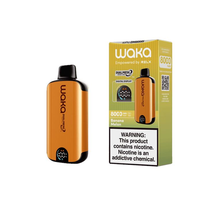 WAKA SoPro DM8000 17mL 8000 Puff Disposable - Banana Melon with packaging
