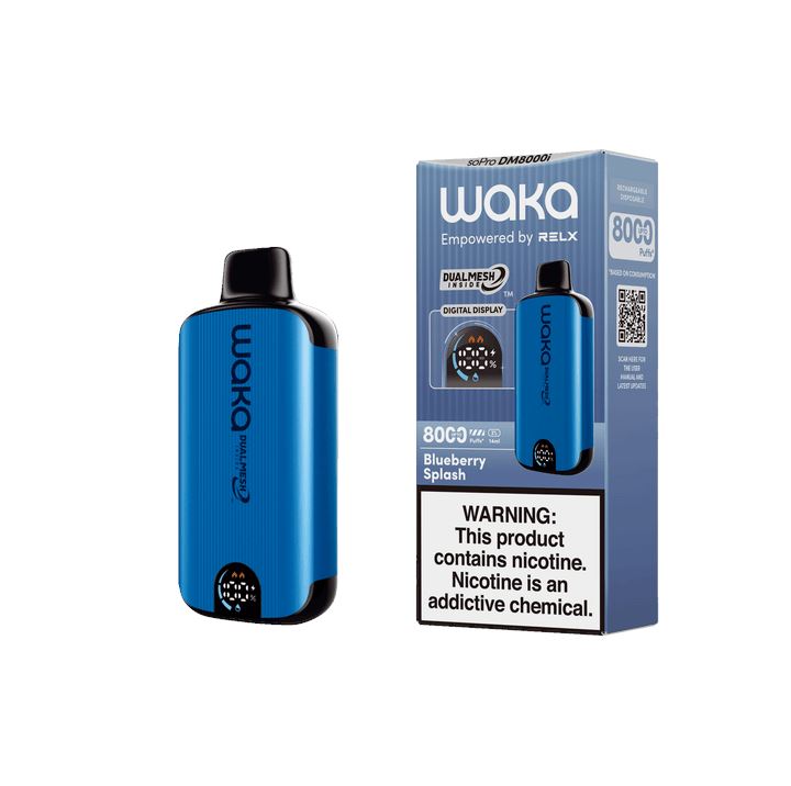 WAKA SoPro DM8000 17mL 8000 Puff Disposable - Blueberry Splash with packaging