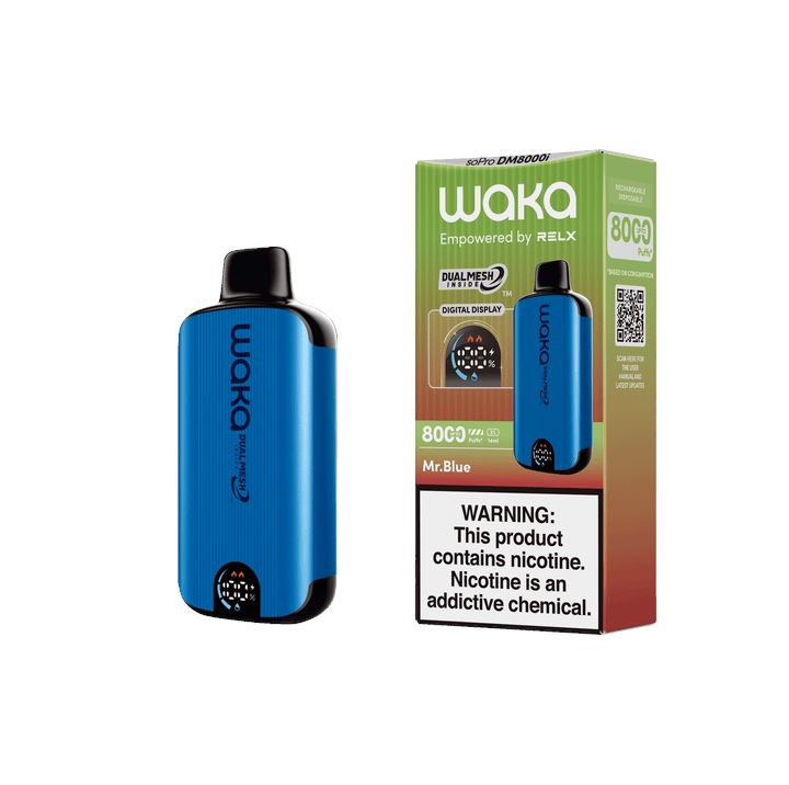 WAKA SoPro DM8000 17mL 8000 Puff Disposable - Mr. Blue with packaging