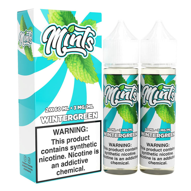 Wintergreen by MINTS SUB OHM SALT SERIES E-Liquid 2X 60ML with packaging