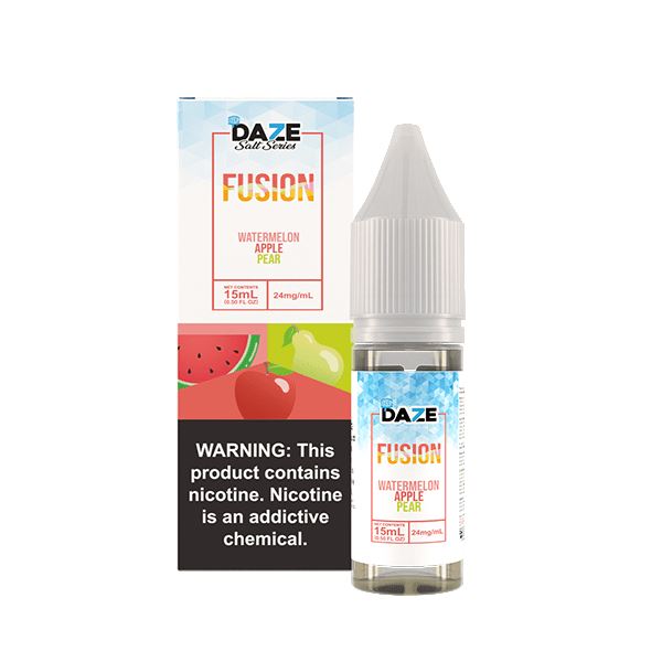7Daze Fusion Salt Series | 15mL | 24mg - WATERMELON APPLE PEAR ice with packaging