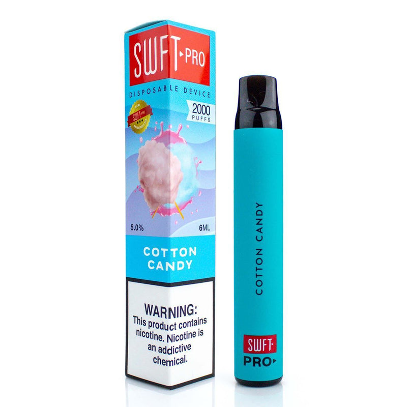 SWFT Pro Disposable Vape Device - 2000 Puffs cotton candy with packaging