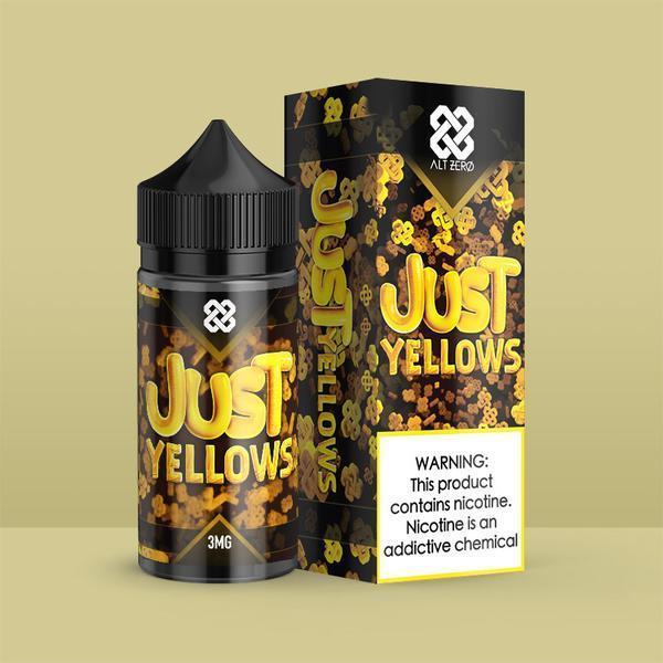 Just Yellows by Alt Zero 100mL with packaging and background