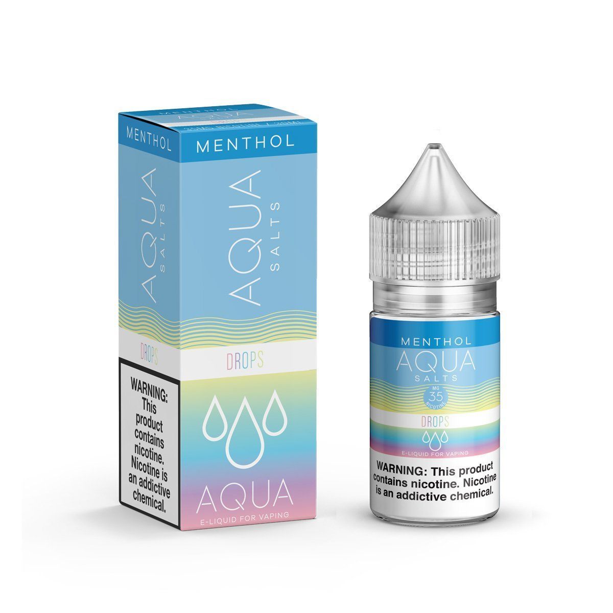 AQUA SALTS MENTHOL | Rainbow Drops Ice 30ML eLiquid with packaging