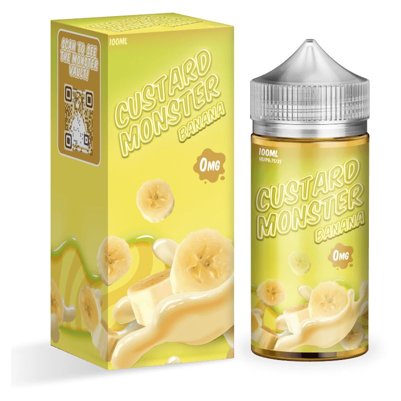 Banana Custard by Jam Monster 100ml with packaging