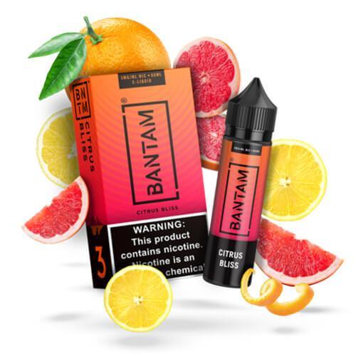 BANTAM | CITRUS BLISS 60ML eLiquid with packaging and background