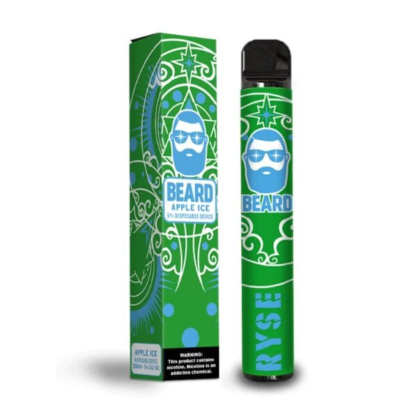 BEARD RYSE 5% Disposable 1000 PUFF (Individual) apple ice with packaging