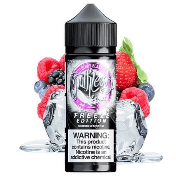 Berry Blast by Ruthless Series Freeze Edition 120ml bottle with background