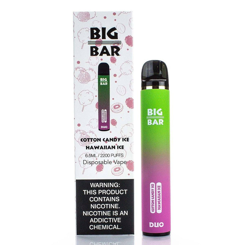 Big Bar DUO 5% Disposable (Individual) - 2200 Puffs cotton candy ice hawaiian ice with packaging