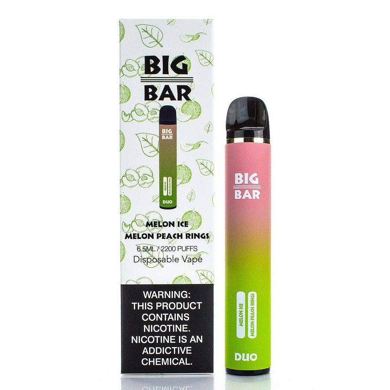 Big Bar DUO 5% Disposable (Individual) - 2200 Puffs melon ice melon peach rings  with packaging