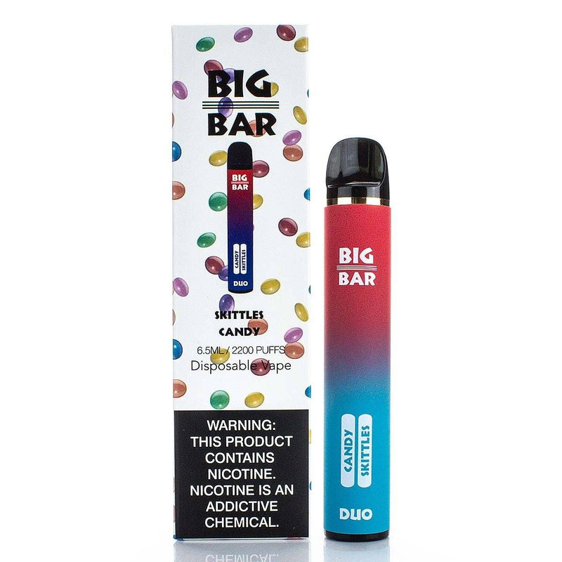 Big Bar DUO 5% Disposable (Individual) - 2200 Puffs skittles candy with packaging