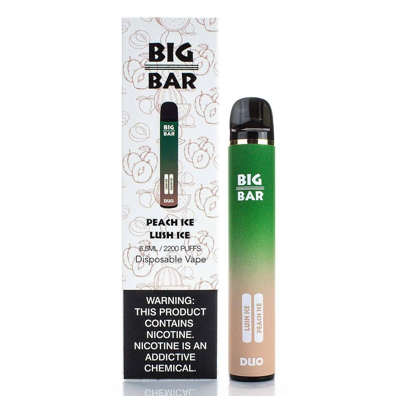 Big Bar DUO 5% Disposable (Individual) - 2200 Puffs peach ice lush ice with packaging
