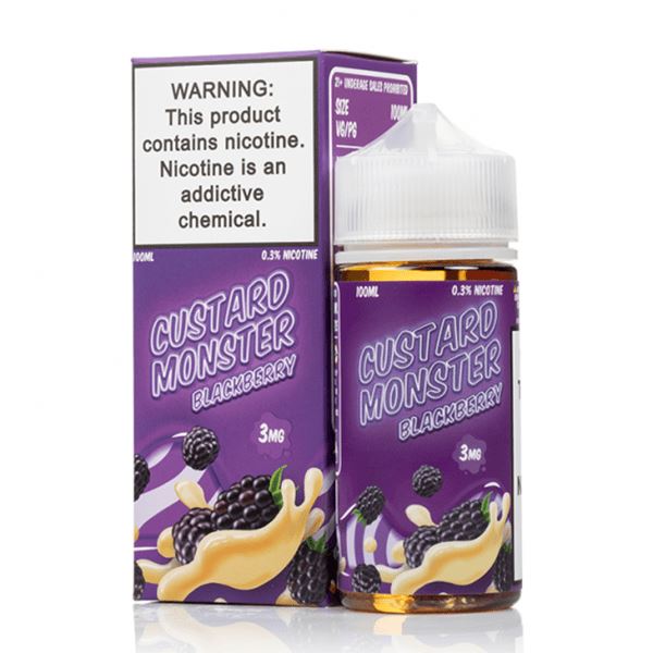 Blackberry By Custard Monster E-Liquid with packaging