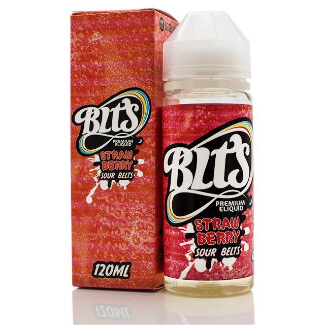 Strawberry Sour Belts by BLTS 120ml with packaging