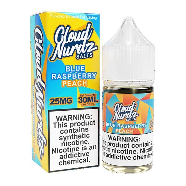 Blue Raspberry Peach by Cloud Nurdz TFN Salt 30ml with packaging