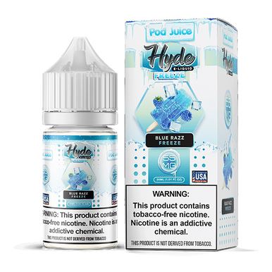 Blue Razz Freeze by Pod Juice - Hyde TFN Salt 30mL with Packaging