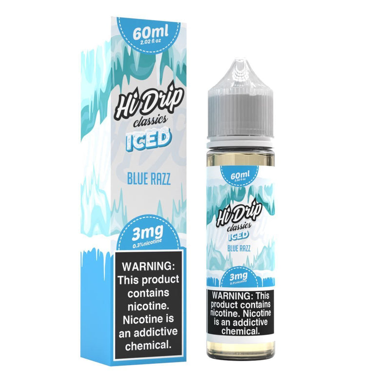 Blue Razz Iced by Hi-Drip Classics E-Liquid 60ML with packaging
