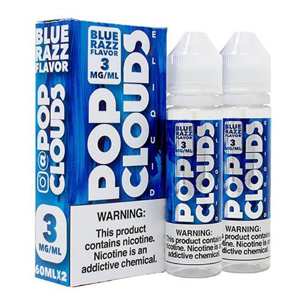 Blue Razz by Pop Clouds TFN E-Liquid (x2 60mL) 120ml with packaging