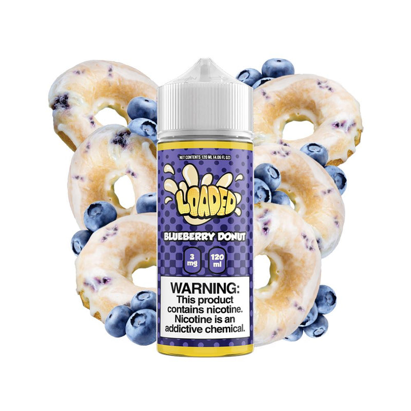 Blueberry Donut by Loaded Series 120ml Bottle with background