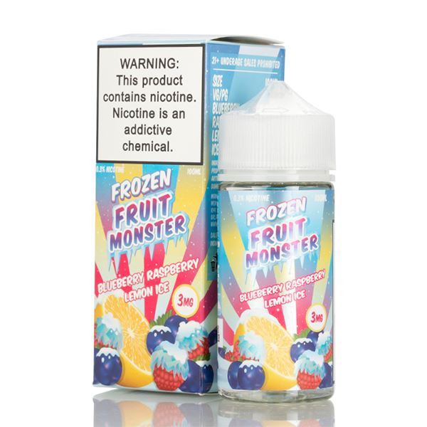 Blueberry Raspberry Lemon Ice By Frozen Fruit Monster E-Liquid with packaging