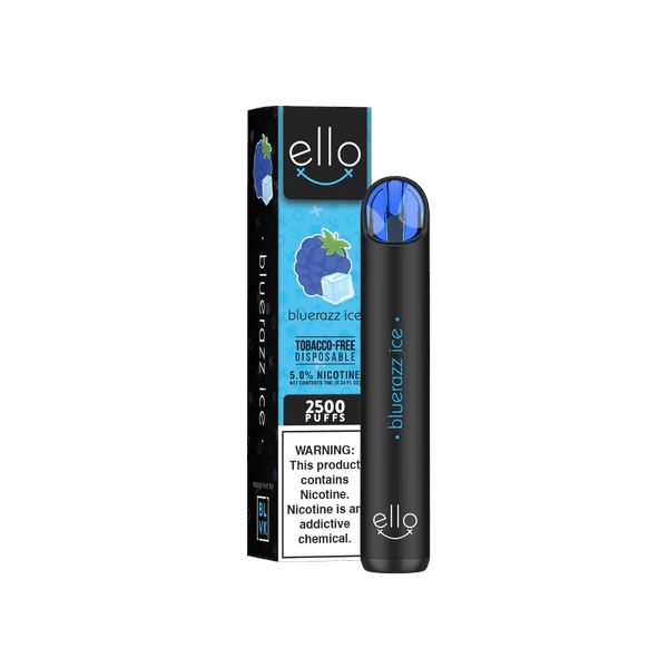 BLVK Ello Disposable | 2500 Puffs | 7mL bluerazz ice with packaging