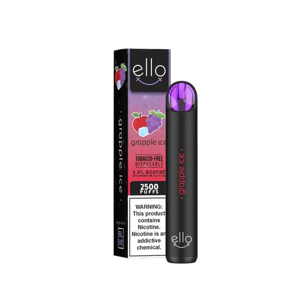 BLVK Ello Disposable | 2500 Puffs | 7mL grapple ice with packaging
