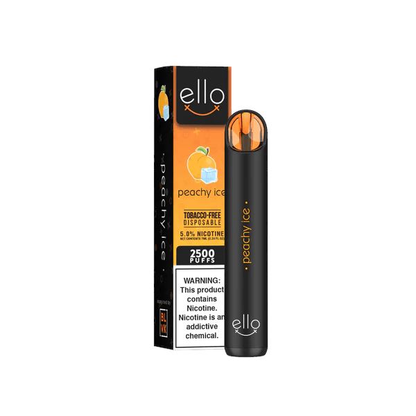 BLVK Ello Disposable | 2500 Puffs | 7mL peachy ice with packaging