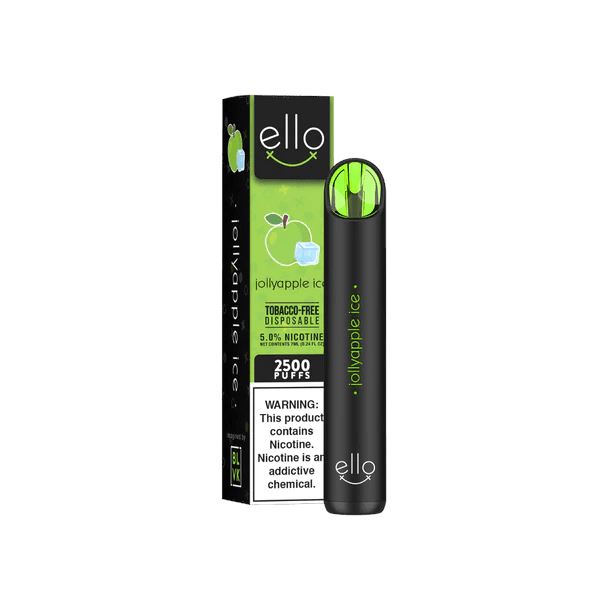 BLVK Ello Disposable | 2500 Puffs | 7mL jollyapple ice with packaging