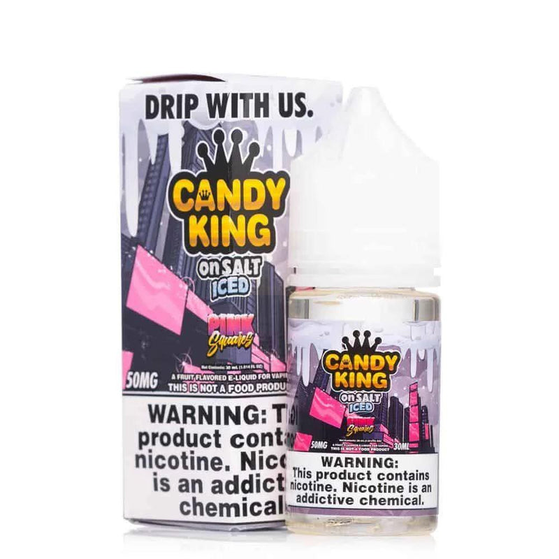 Pink Squares by Candy King On ICE Salt 30ml with packaging