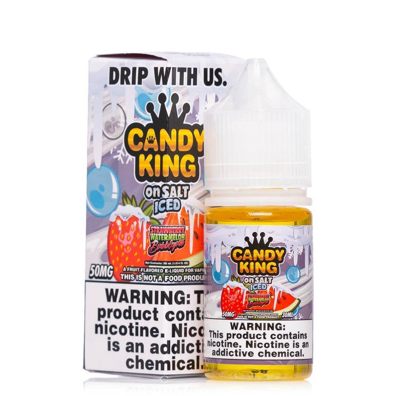 Strawberry Watermelon Bubblegum Ice by Candy King On Salt 30ml with packaging