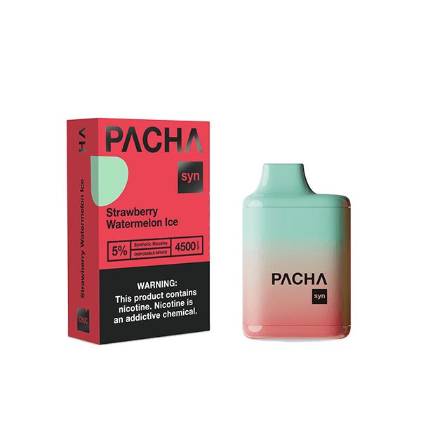 Charlies - Pachamama Syn Disposable 4500 Puffs 2mL Strawberry Watermelon Ice with packaging