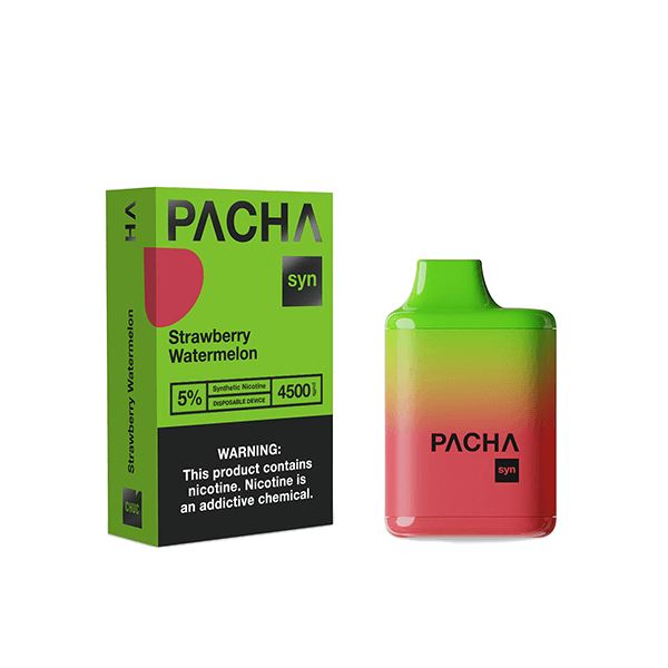 Charlies - Pachamama Syn Disposable 4500 Puffs 2mL Strawberry Watermelon with packaging