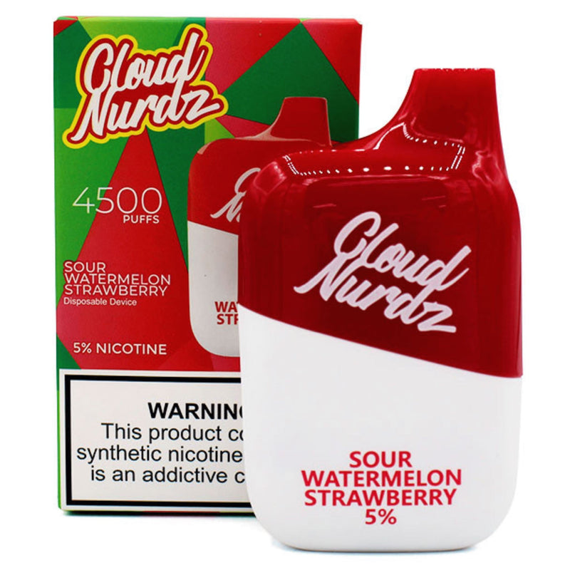 Cloud Nurdz 4500 Puffs Disposable | 12ml - Sour Watermelon Strawberry with packaging
