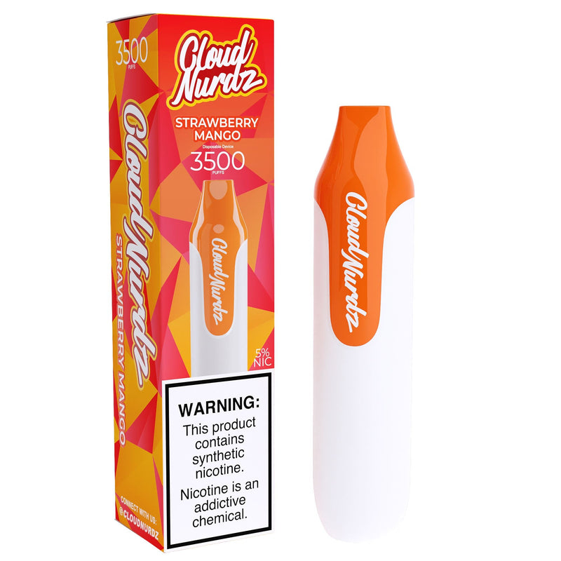 Cloud Nurdz Disposable Series | 10ml | 3500 Puffs - Strawberry Mango with packaging