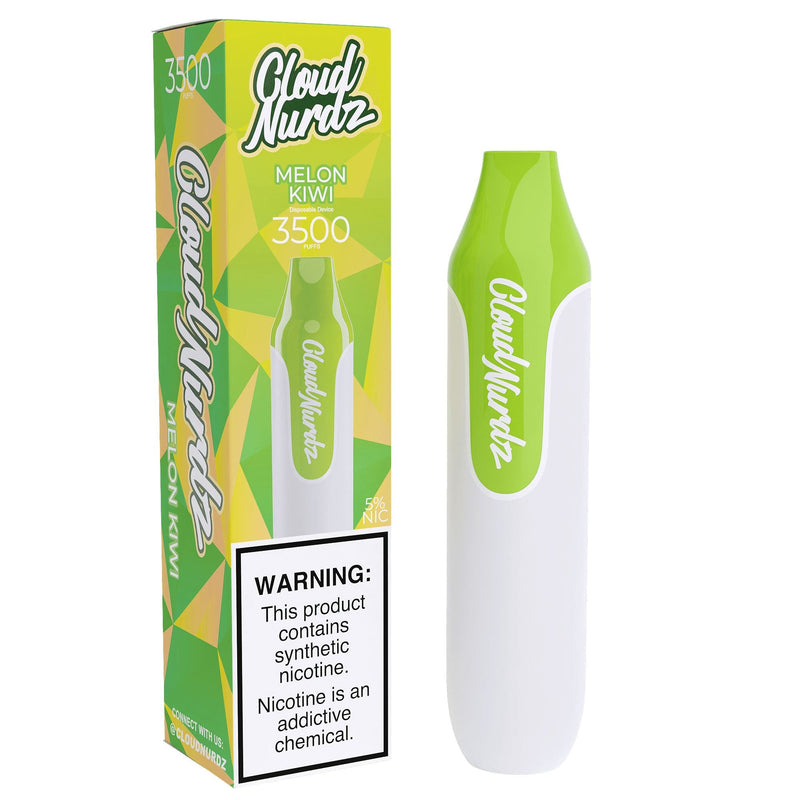 Cloud Nurdz Disposable Series | 10ml | 3500 Puffs - Melon Kiwi with packaging