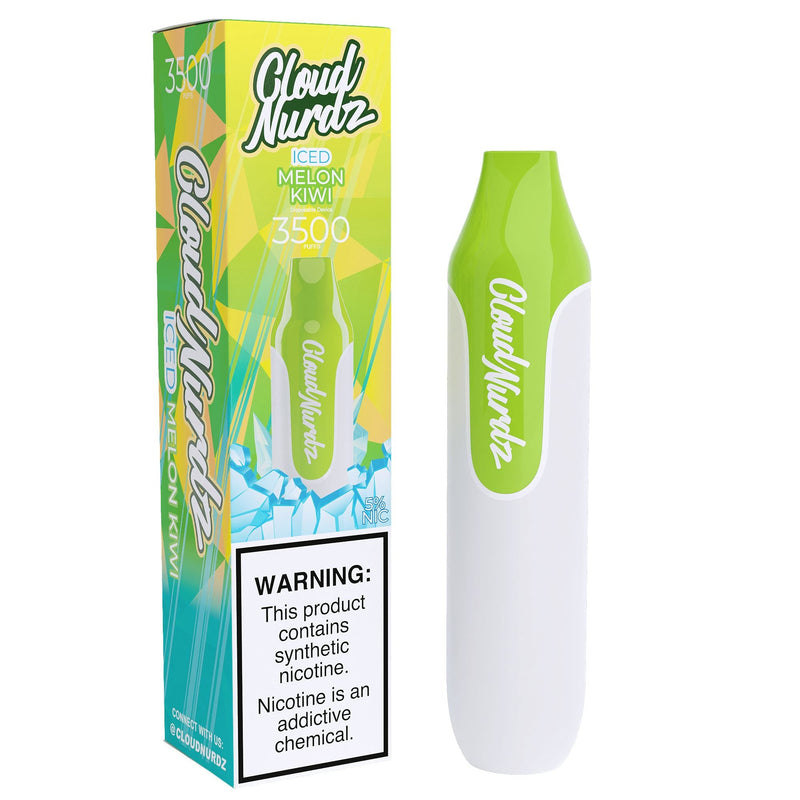 Cloud Nurdz Disposable Series | 10ml | 3500 Puffs - Melon Kiwi Iced with packaging