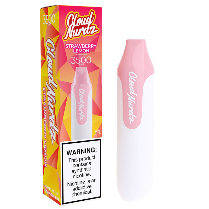 Cloud Nurdz Disposable Series | 10ml | 3500 Puffs - Strawberry Lemon with packaging