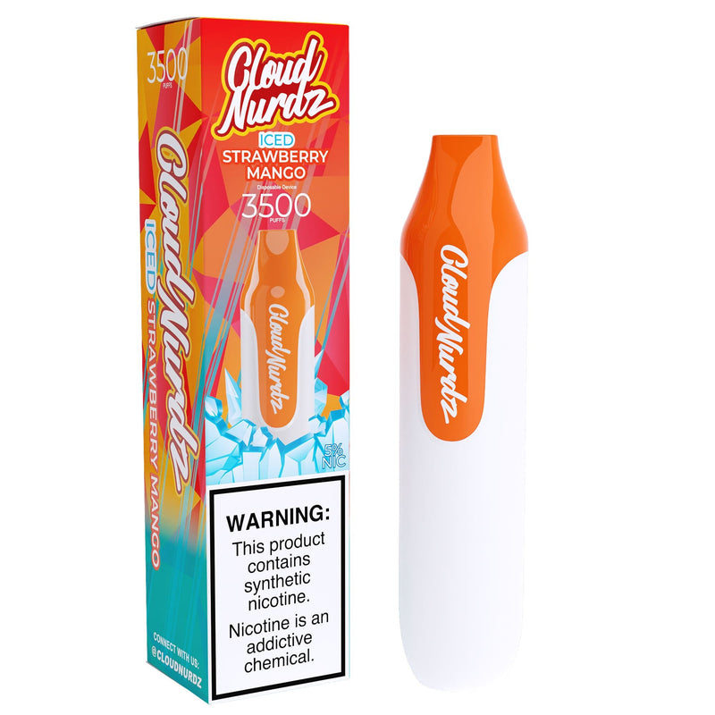 Cloud Nurdz Disposable Series | 10ml | 3500 Puffs - Strawberry Mango Iced with packaging