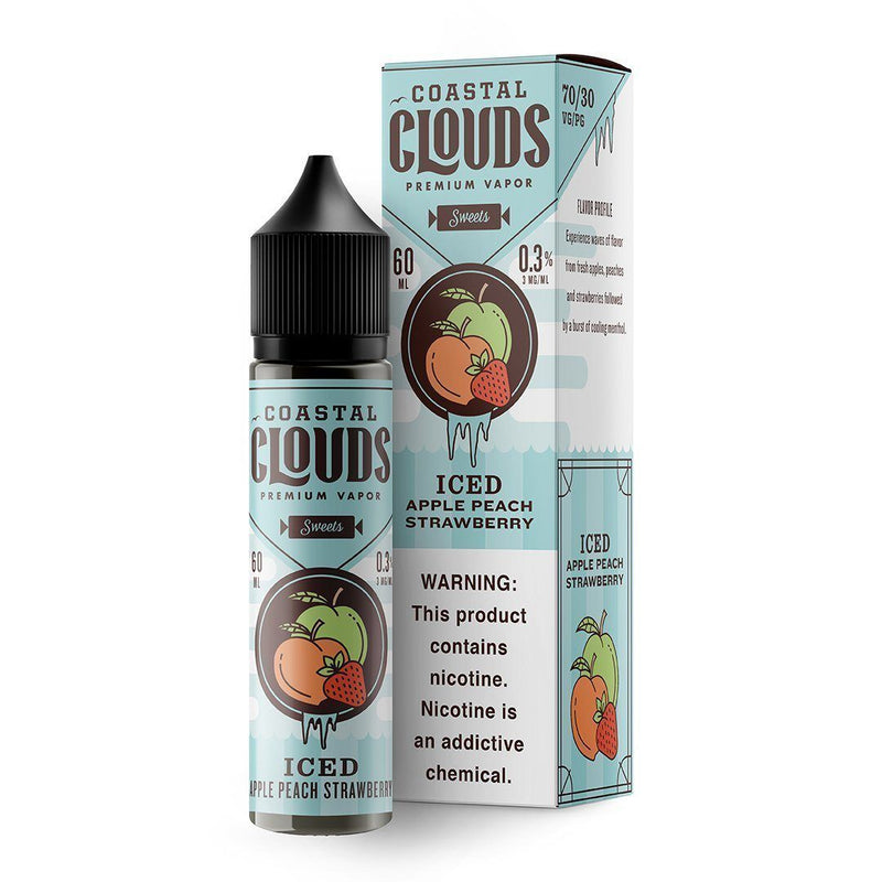 Iced Apple Peach Strawberry by Coastal Clouds 60ml with packaging