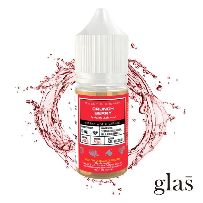 Crunch Berry by Glas BSX Salts TFN 30ml bottle with background