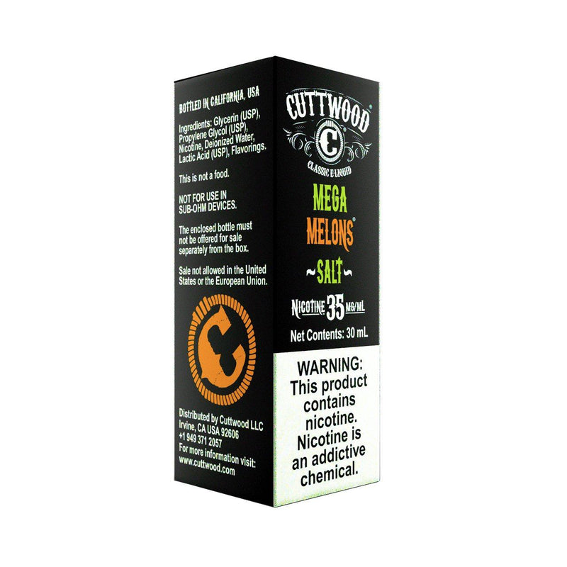Mega Melons | Cuttwood E-Liquid |  30mL Box Only Side View