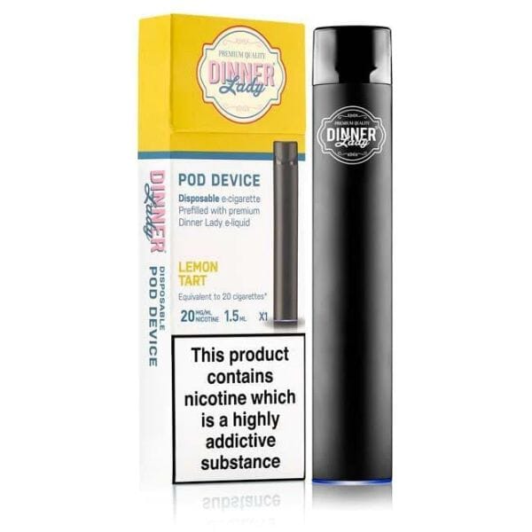 Dinner Lady Disposable E-Cigs lemon tart with packaging